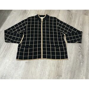Vintage Talbots Zip Front Cardigan‎ Jacket Size L